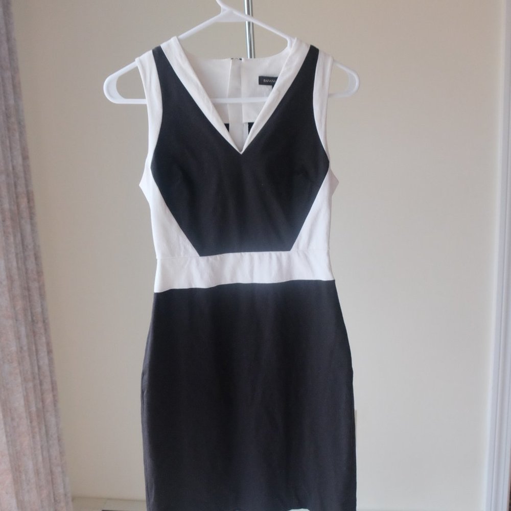 Ann Taylor Petite Black/White Work Dress
